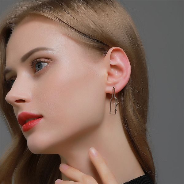 

hollow wine bottle model earring stud stereoscopic alloy drinking party ear drop women club night goblet gold earrings european jewelry acce, Golden;silver