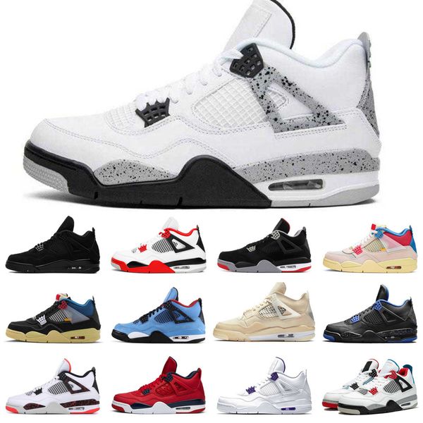 

2021 jumpman basketball shoes 4 4s for men women bred university blue varsity royal cement union sail metallic pack fire red guava ice sneak