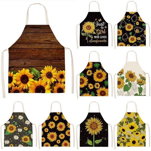 

aprons sunflower pattern apron kitchen accessories for woman goods home