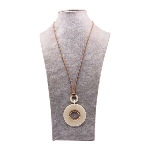 

fashion acetate material long round hollow jewelry necklace, Black