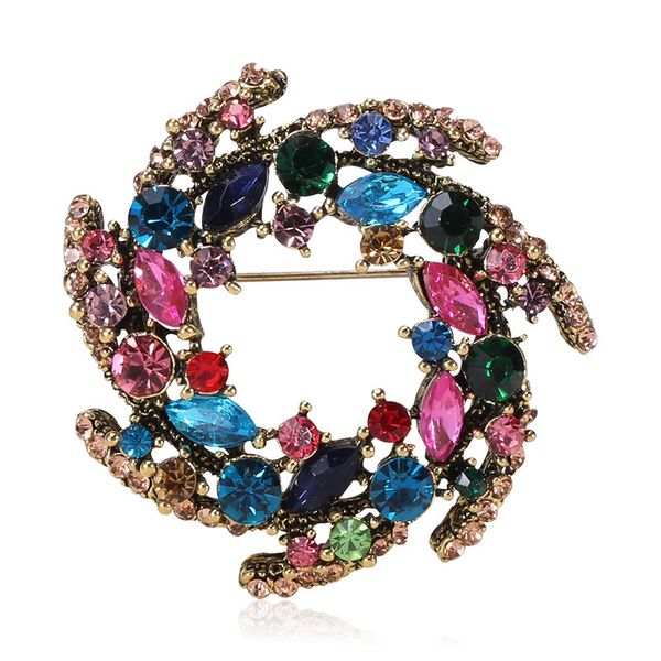 

factory 21ss fashion wholesale alloy inlaid diamond acrylic wreath brooch high grade clothing brooch christmas
