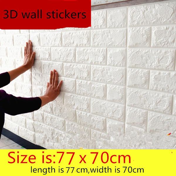 Wallpapers 10 pcs adesivos de parede 3d auto - adesivo criativo tv fundo espuma tijolo papel de parede decorativo à prova d'água