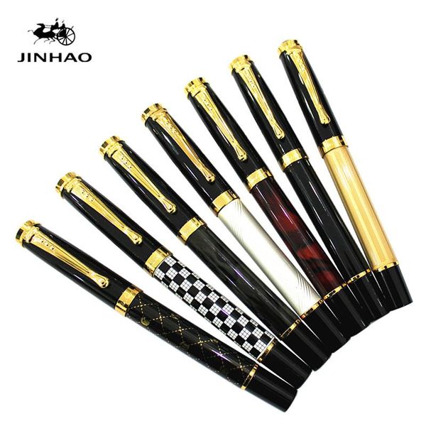 

jinhao 500 metal body financial roller ball pen special gift multi-color selection stationery school&office ballpoint pens, Blue;orange