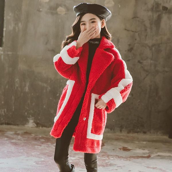 

splicing jacket winter spring coat outerwear children clothes school kids costume teenage girl clothing woolen cloth high qu, Blue;gray