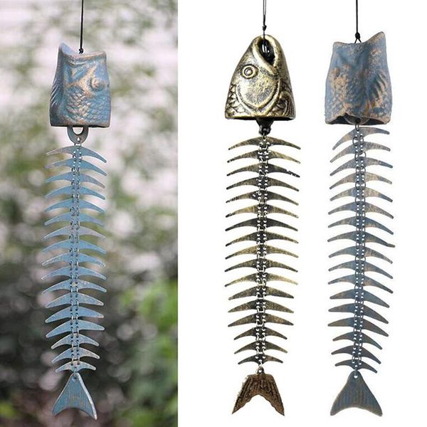 

decorative objects & figurines fishbones wind chimes classic retro fish bone ornaments metal garden living room balcony decor