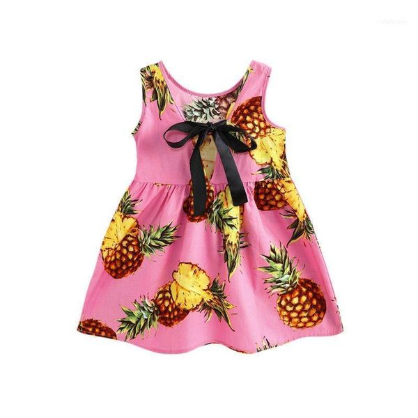 

summer girls casual dresses kids lovely dress cute printing pattern mini vestidos teens sleeves clothes1, Red;yellow