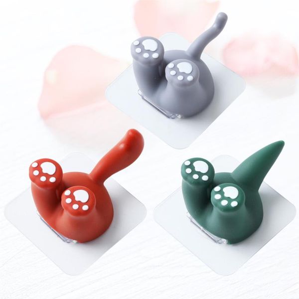 

bath accessory set 3pcs punch toothbrush hooks animal shape self adhesive holder multi-functional plug