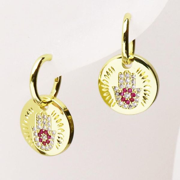 

dangle & chandelier 5 pairs zircon hamsa earrings mix color eyes charms women jewelry fashion drop gift for 51292, Silver