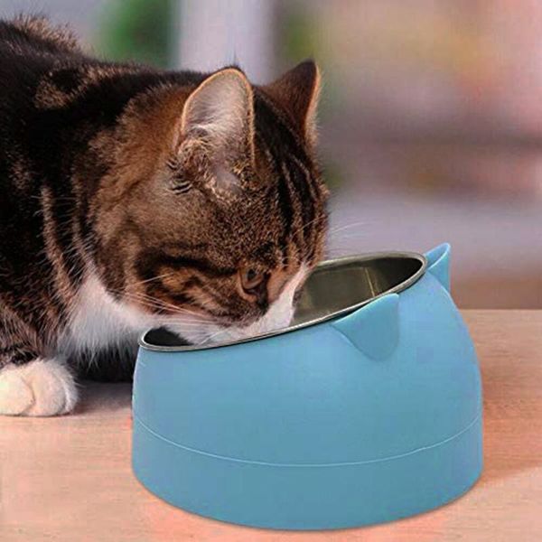 

cat bowls & feeders food bowl stainless steel non-slip tilted feed set water feeding