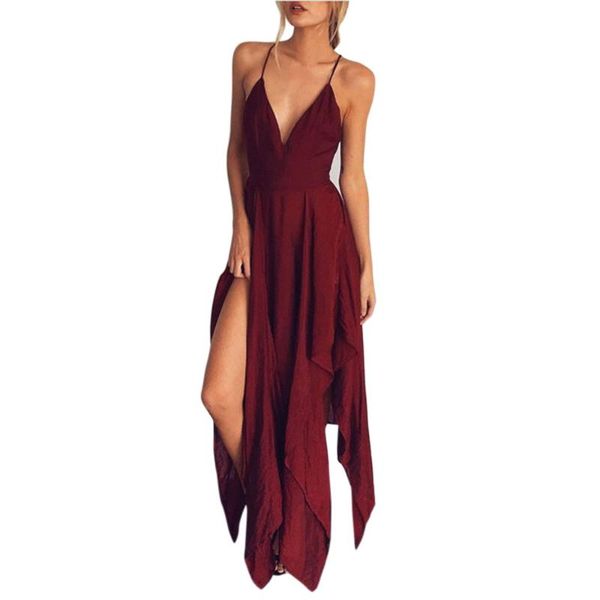 

casual dresses tmale dress women boho red long irregular party cocktail beach sundress autumn vestidos femmes 2021, Black;gray