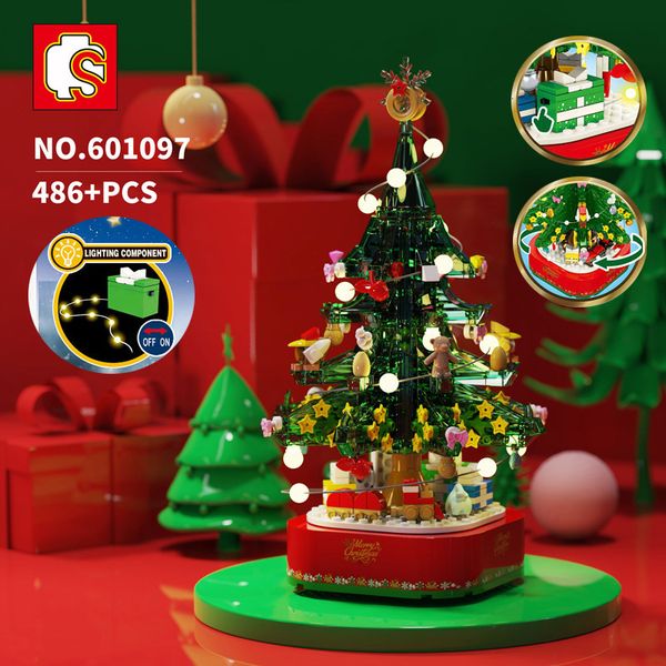 

826pcs christmas village city train tree minifigures building blocks legoinglys set bricks toys gifts q1214