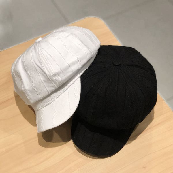 

designer's ins striped octagonal hat for women, Yellow