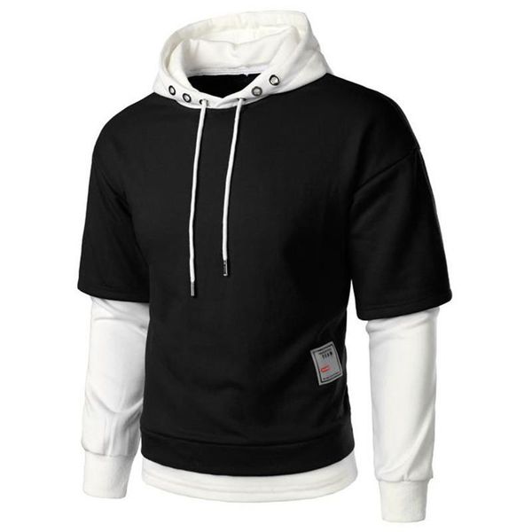 

hoodie male style casual o-neck spring autumn sweatshirt men's streetwear clothes men hooded loose long sleeves hoodies & sweatshirts, Black