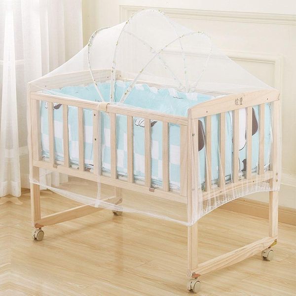 

crib netting born baby mosquito net with holder arch portable foldable anti-mosquito cover suitable for 80-120cm infant bed