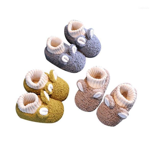 

first walkers cute baby winter warm fleece booties anti-slip soft fuzzy sole infant slippers with animal ears cozy socks11