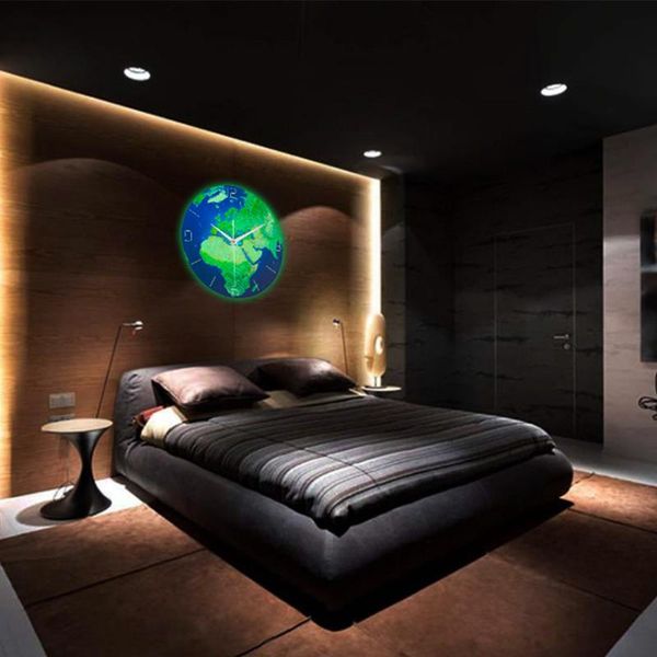 

wall clocks luminous planet clock silent movement non-ticking with night lights gifts for home office bedroom decoration