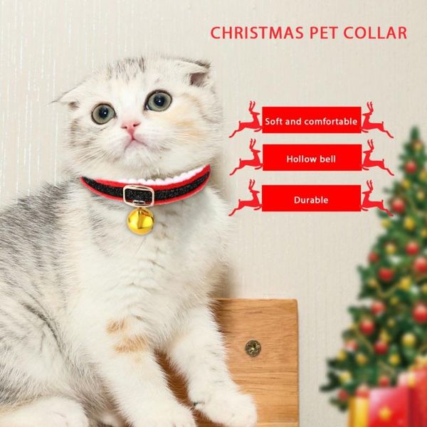 

cat collars & leads christmas pet necklace cute bell red neck circumference adjustable soft comfortable collar for cats 2021 accessories