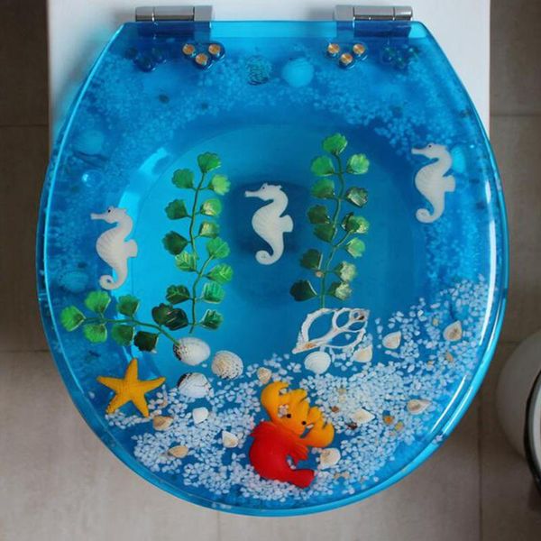 

toilet seat covers 48*38cm high-grade light blue beautiful resin cover