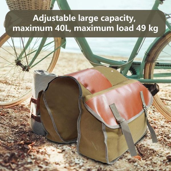 

storage bags canvas bike pannier bag bicycle rear rack carrier trunk cycling motorcycle mountain travel tail seat pack