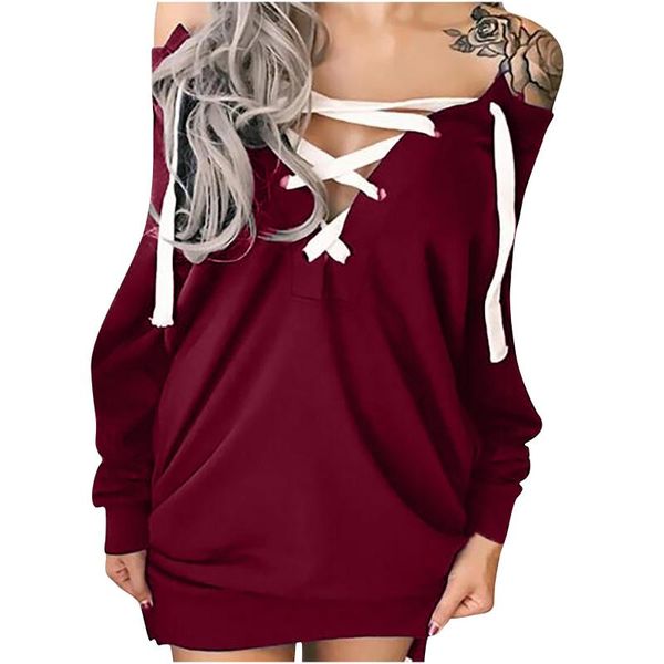 

ethnic clothing ladies off the shoulder cross festival long sleeve halloween fall casual mini dress vestido de mujer robe femme, Red