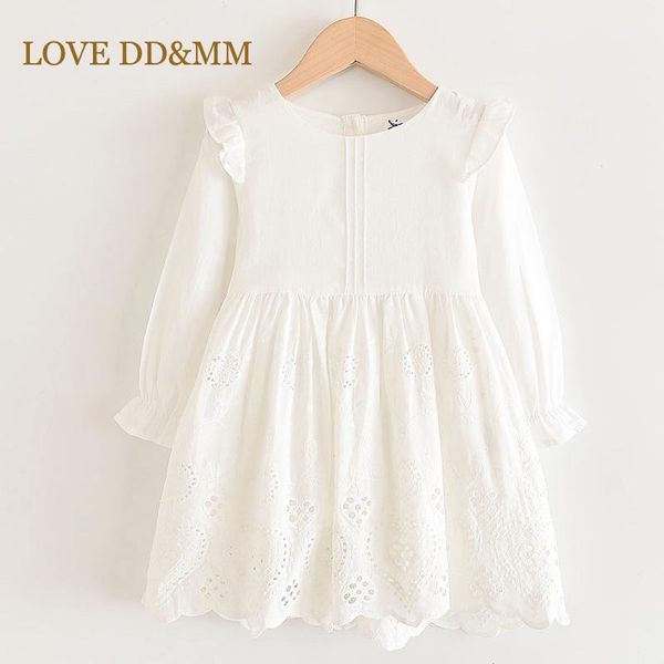 

girl's dresses love dd&mm girls 2021 clothes stripe lace hollow long sleeve princess dress kids clothing for girl, Red;yellow