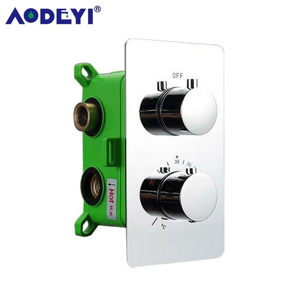 

solid brass concealed thermostatic shower valve mixer tap round 2 dial way, adjust the mixing water temperature bathroom sets