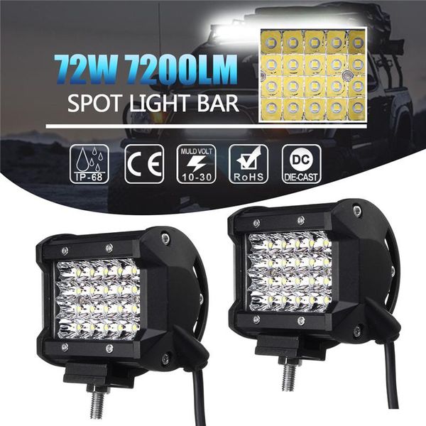 

working light 2pcs 4" led combo work bar 200w spotlight offroad driving spot flood fog lamp for truck boat suv 12v 24v headlight atv