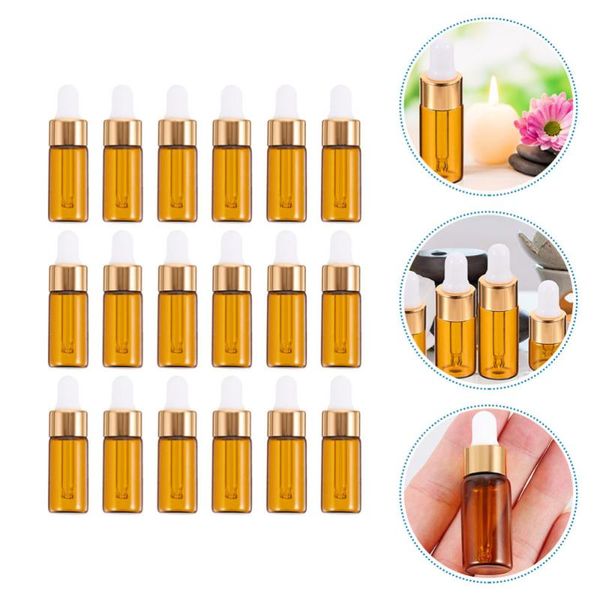 

storage bottles & jars 25pcs 5ml portable glass dropper bottle mini essential oil