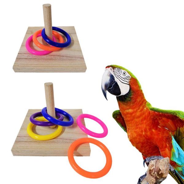 

other bird supplies parrot wooden platform plastic ring intelligence training chew puzzle toy drop ship