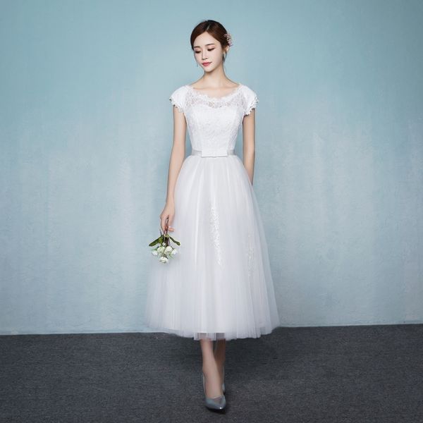 

banquet evening white bridesmaid dress medium length 2021 new performance bridesmaid group little sister dress female, White;black