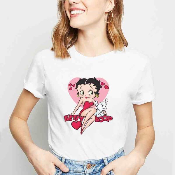 

women's t-shirt 2021 fashion t-shirts summer casual harajuku tshirt vintage aesthetic print white vogue tee
