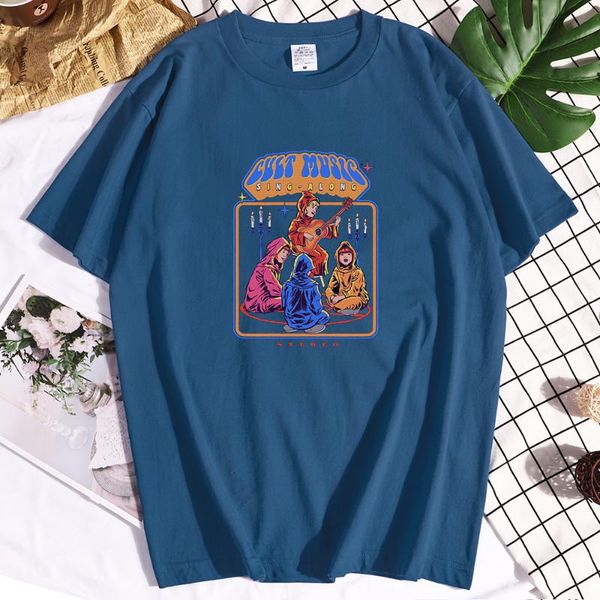 

men's t-shirts 2021 summer t-shirt music singing print pattern short sleeve trend harajuku personality hip hop street oversized, White;black