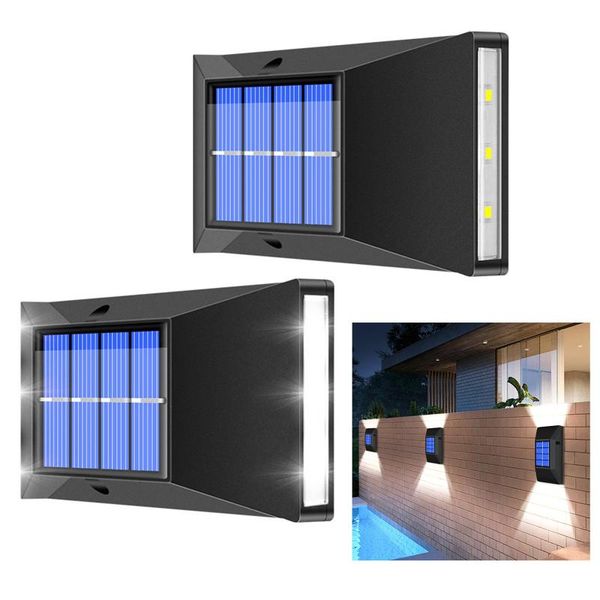 

outdoor wall lamps solar power porch lights 6 led mount light garten decor route way fence yard patio lamp drop