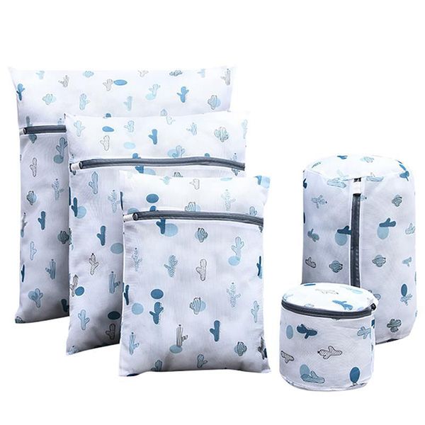 

clothing & wardrobe storage 5pcs/set home travel underwear socks cute print reusable zipper closure mesh laundry bag for washing machine pro