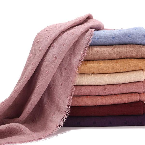 

scarves 2021 cotton scarf crinkle women solid muslim hijabs muffler shawls pashmina wrap hijab headscarf headban, Blue;gray