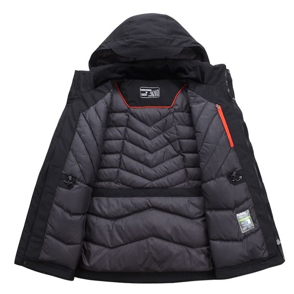 

white duck down jacket men thick winter 2021 new hat detached warm parka waterproof windproof -30 degrees 3069, Black;white
