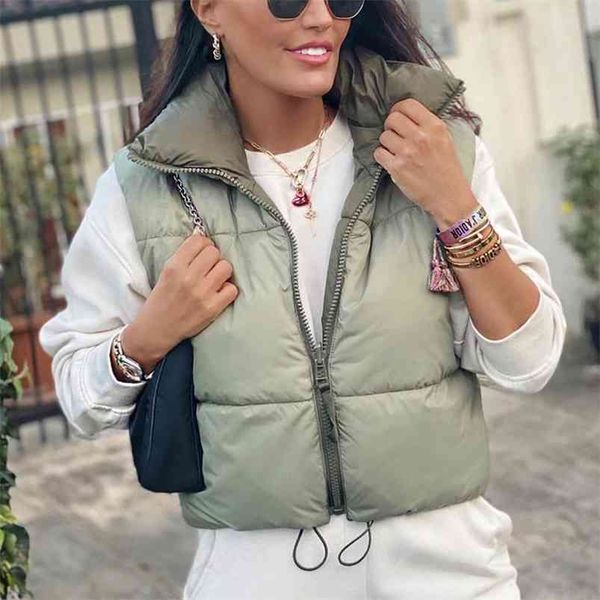 

women autumn winter sweet vest coats za casual two sides wear solid female fashion street slim waistcoat outerwear 210513, Black;white