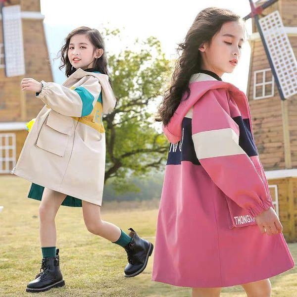 

girls spring autumn children's clothing jacket windbreaker for raincoat outerwear coat baby children outwear child female, Blue;gray
