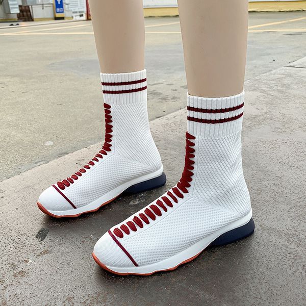 

dress shoes women ankle boots sneakers round toe mid heel slip on fashion for woman botas mujer plus size 42 43 urlr, Black