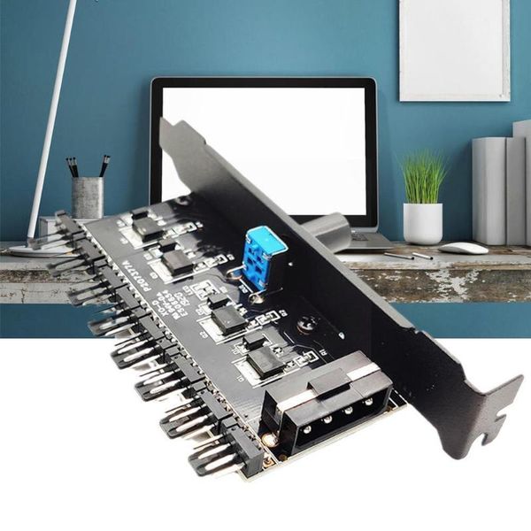 

computer cables & connectors 1 set 12v to 3 8 way cooling fan hub regulator adapter 3pin speed components splitter 4pin control o7l0