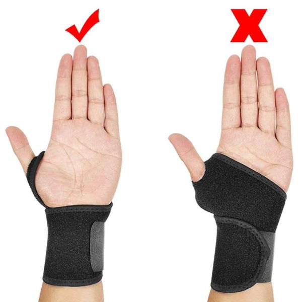 

elbow & knee pads 1pcs gym wrist band sports wristband brace support splint fractures carpal tunnel wristbands for fitness, Black;gray