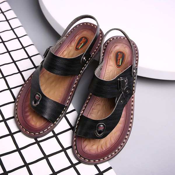 

men women sports trainers large size off sandals summer slippers dual-use sandal waterproof non-slip resistant beach shoes flip flops code:, Black