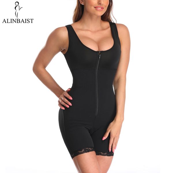 

full body shaper for women bum lifter tummy control zipper thigh slimmer shapewear slimming waist bodysuit powernet lingerie
