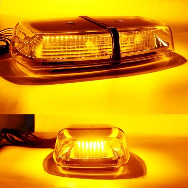 

emergency lights 12v 24v amber yellow truck car led strobe roof becaon rescue magnetic vehicle ambulance 72smd