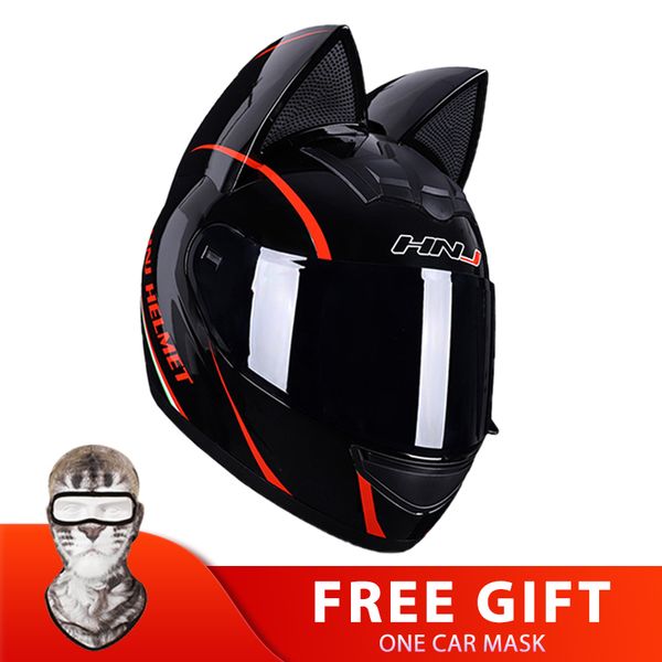 

rcycle women ear personality full face rbike cross capacete casque moto helmet black