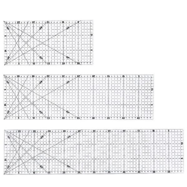 

1pcs acrylic patchwork aligned ruler transparent drawing office school sewing measuring supplies tools notions &, Black