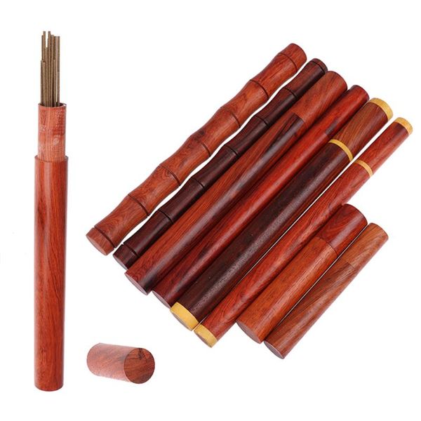 

1pcs vietnam rosewood incense tube wooden storage box holder home fragrance lamps
