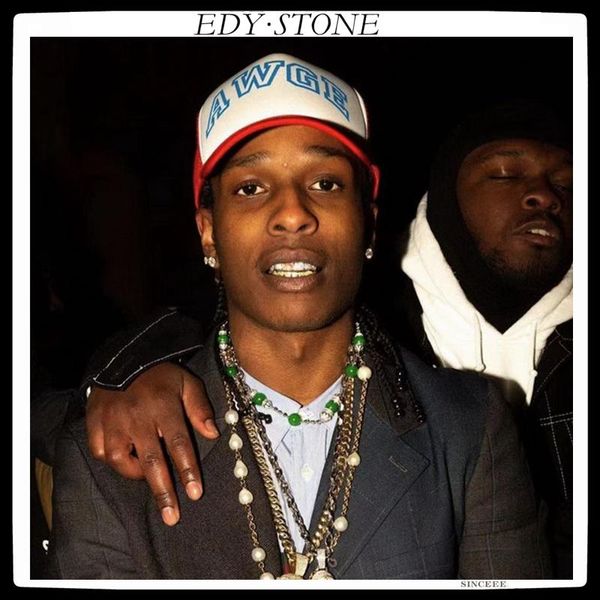 

pendant necklaces edy 2021 hip hop punk asap rocky same style greenstone adjustable drawstring necklace for women men girls party jewelry, Silver