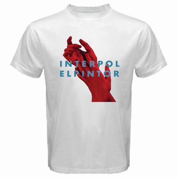 

new interpol elpintor logo men's white t-shirt size s - 3xl, White;black