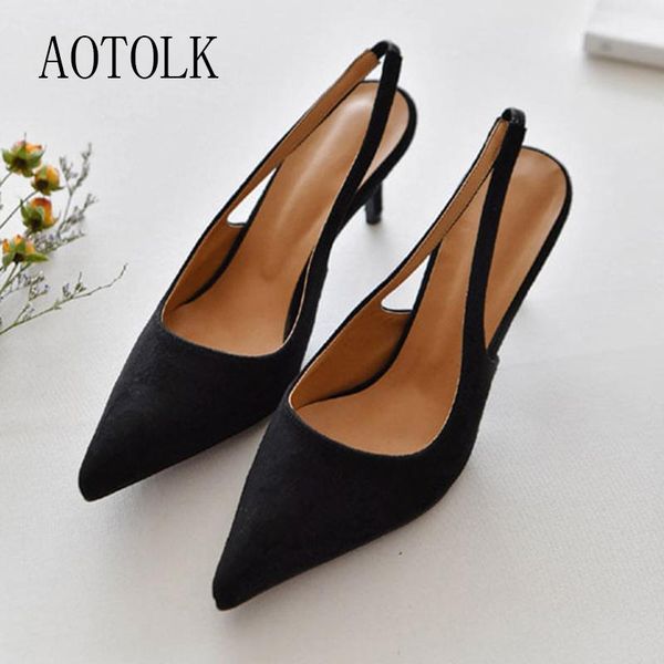 

dress shoes women sandals brand for girl comfortable back tick heels point toe size 33 high black summer 2021 arrvals